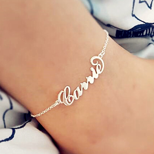 personalised name plate anklet pendant vendors custom word tag bracelet bulk wholesale personalized bangles from china